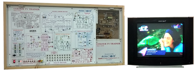 Colour TV Trainer, 21” Flat Picture Tube with Faults Creating Facility