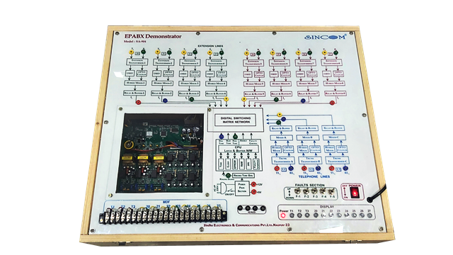 EPABX Demonstrator with P&T Interface facility, with Four Telephone sets & Faults Creating Facility (3X8 System)
